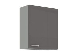 4260304595756 - Küchen Hängeschrank 60 Hochglanz Grau Küchenzeile Küchenblock Küche Grey Bianca