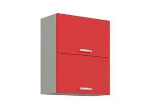 4260304595800 - Küchen Hängeschrank 60 Glanz Rot Grau Küchenzeile Küchenblock Küche Rose Bianca