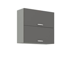 4260304595817 - Küchen Hängeschrank 80 Hochglanz Grau Küchenzeile Küchenblock Küche Grey Bianca