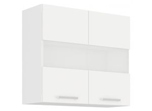 4260304596395 - EKO White Glashängeschrank 80 Weiss matt Küchenzeile Küchenblock Einbauküche