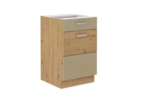 4260304597521 - Unterschrank 50 Eiche Artisan Cappuccino Glanz Küchenzeile Vollauszug Soft-Close 4260304597521 - Unterschrank 50 Eiche Artisan Cappuccino Glanz Küchenzeile Vollauszug Soft-Close