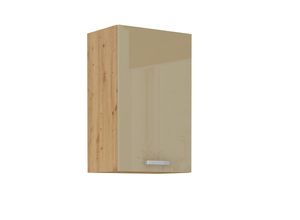 4260304597644 - Hängeschrank 50 Eiche Artisan Cappuccino Hochglanz Küchenzeile Küchenblock Küche