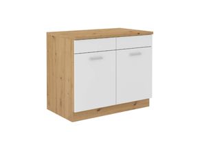 4260304598276 - Spülenschrank Buffet Küche Mario 100 Küchenzeile Einbauküche Weiss Eiche Artisan 4260304598276 - Spülenschrank Buffet Küche Mario 100 Küchenzeile Einbauküche Weiss Eiche Artisan