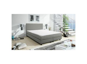 4260304598344 - Küchen Preisbombe - Boxspringbett Boxbett Glenn 1 Hotelbett 140x200 Bonellfederkern Bett Topper hellgrau