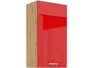 4260304598634 - Hängeschrank 50-90 cm Eiche Artisan Rot Hochglanz Küchenzeile Küchenblock Küche