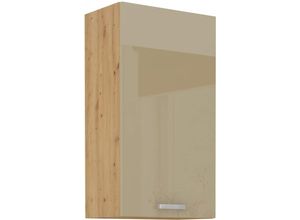 4260304598641 - Hängeschrank 50-90 Eiche Artisan Cappuccino Hochglanz Küchenzeile Küchenblock