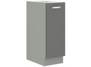 4260304598900 - Küchen Preisbombe - Küche Bianca Grey Hochglanz Grau Unterschrank 30 cm Schrankauszug Küchenschrank