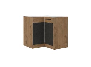 4260304599051 - Vigo Eckunterschrank 90x90 cm Eiche Lancelot Matera Grau Küchenzeile Einbauküche
