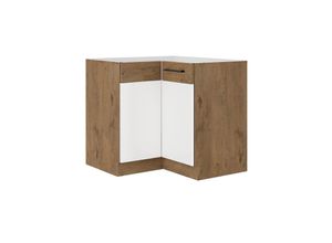 4260304599655 - Vigo Eckunterschrank 90x90 Eiche Lancelot Weiß Hochglanz Küchenzeile Einbauküche 4260304599655 - Vigo Eckunterschrank 90x90 Eiche Lancelot Weiß Hochglanz Küchenzeile Einbauküche