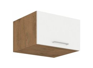 4260304599761 - Vigo Aufsatzschrank Hochschrank 60 cm Eiche Lancelot Weiß Hochglanz Küchenzeile