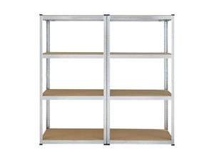 4260304769232 - Lagerregal Easy 2er Set - Schwerlastregal 160x80x40 cm - 8 Böden - 640 kg - Metall verzinkt - Regale Kellerregal Metallregal - Juskys