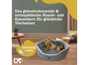 4260307167523 - DEAR DARLING DD-05GRS Luxus Hundebett Katzenbett Anthrazit Gr S 52x43cm mit Memoryschaum Matratze
