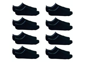 4260307168056 - Zecond Zkin 8 Paar Sneaker Socken Gr 32 - 38 schwarz Sommersocken Füßlinge aus Baumwolle