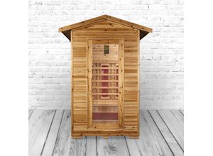 4260307168827 - PureHaven Infrarotkabine 120x120x210 cm aus kanadischem Hemlock-Holz Bluetooth-Soundsystem Timer Lic