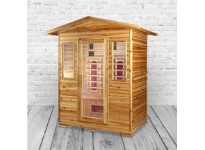 4260307168834 - PureHaven Infrarotkabine 153x125x210 cm aus kanadischem Hemlock-Holz Bluetooth-Soundsystem Timer Lic