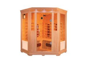 4260307168940 - PureHaven Infrarotkabine 150x150x60x120x60 cm aus Hemlock Holz Bluetooth-Soundsystem Timer Lichtther