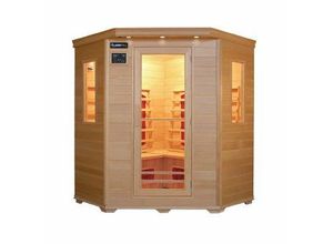 4260307168957 - PureHaven Infrarotkabine 150x150x60x120x60 cm aus kanadischem Hemlock-Holz Bluetooth-Soundsystem Lic