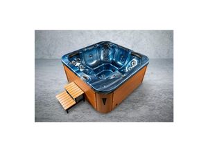 4260307169473 - PureHaven Outdoor-Whirlpool 215x215 cm für 5 Personen mit 53 Massagedüsen Heizung Farblicht und Ther