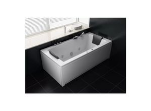 4260307169633 - PureHaven Whirlpool 182x90cm Reinigungsprogramm & Lichttherapie elegantes Design Wasserfall 12 Hydro