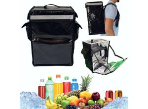 4260307169756 - CoolQuest isolierter Kühlrucksack 42 Liter in Schwarz Thermobox wasserdicht Picknick Rucksack Liefer