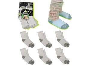 4260307169930 - Athletech 6 Paar Sportsocken für Kinder 2-3 Jahre bis Gr 28 hoher Bund grau weiß