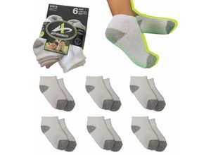 4260307169947 - Athletech 6 Paar Low-Cut-Sportsocken für Kinder 3-5 Jahre bis Gr 34 grau weiß