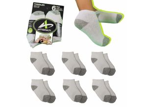 4260307169961 - Athletech 6 Paar Low-Cut-Sportsocken für Kinder 2-3 Jahre bis Gr 28 grau weiß