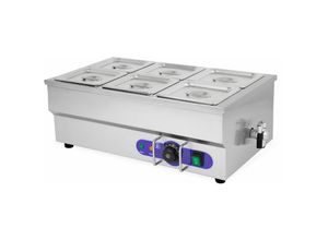 4260307355586 - vertes Speisenwärmer Buffetwärmer Wärmebehälter Für Speisen Elektrisch 1500W aus Edelstahl (Inkl 6x 1 6 GN Behälter mit Deckel für 6x 16L