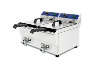 4260307356057 - Friteuse Fritteuse Fritöse Edelstahl 2x 13L (6000W 230V Kaltzonenprinzip Temperatur Stufenlos Regulierbar 50-200°C Ablasshahn 2 Frittierkörbe 4260307356057 - Friteuse Fritteuse Fritöse Edelstahl 2x 13L (6000W 230V Kaltzonenprinzip Temperatur Stufenlos Regulierbar 50-200°C Ablasshahn 2 Frittierkörbe