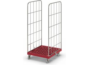 4260316442109 - Rollbehälter MODULAR Kunststoff-Rollplatte Gitter 2-seitig Platte rot