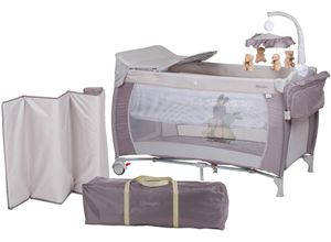 4260332053334 - Baby-Reisebett Sleeper Deluxe beige Gr Liegefläche B L 60 cm x 120 cm kein Härtegrad beige Baby Babybetten mit Musik-Mobile