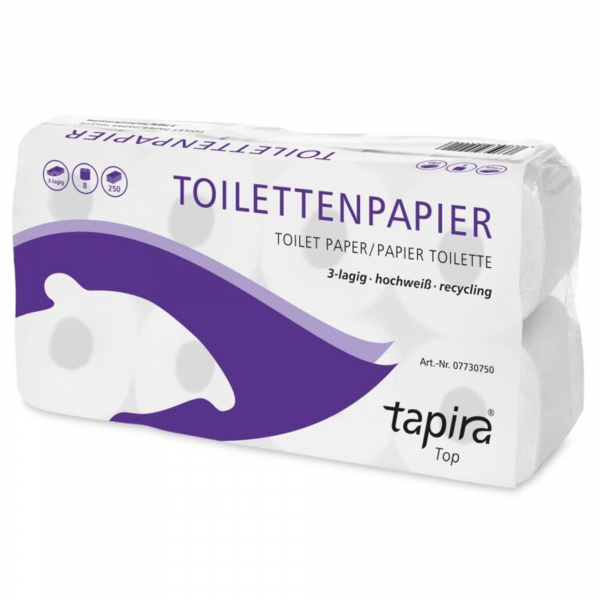 4260339559792 - tapira Toilettenpapier Top 07730750 3lg 250Bl 8x8Rl 4260339559792 GVS Großverbraucherspezialisten 64 Rolle