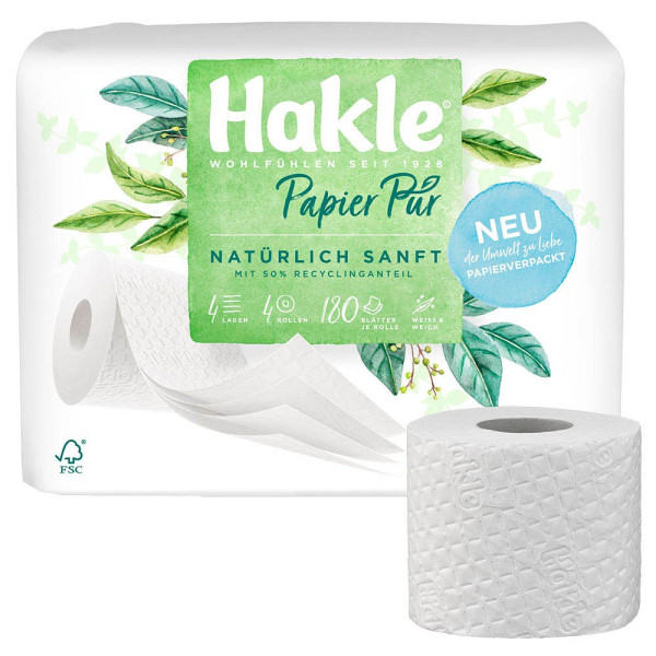 4260344220809 - Toilettenpapier Pur NATÜRLICH SANFT 286459 4-lagig weiß 180 Blatt   Rolle 4260344220809 4 Rolle