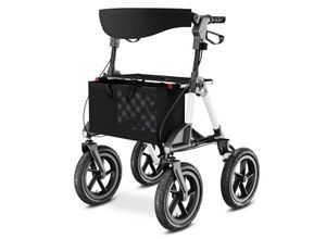 4260346887505 - Alu Outdoor Rollator mit Luftbereifung »Komfort« faltbar inkl Gehstockhalter & Einkaufstasche