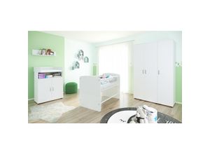 4260347792518 - nonjoo Babyzimmer Lunis Set 7 best aus Babybett Kommode Wickelaufsatz Wandboard und Kleiderschrank 3-trg