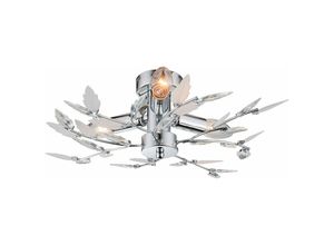 4260348813281 - Etc-shop - Deckenleuchte Deckenlampe Deckenbeleuchtung Chrom Blätter Dekor + led Leuchtmittel