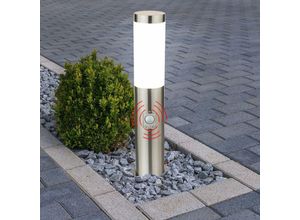 4260348816770 - Etc-shop - Stehlampe Gartenleuchte Edelstahl led Wegeleuchte Außenleuchte mit Bewegungsmelder silber 4W 320lm warmweiß DxH 127x45 cm