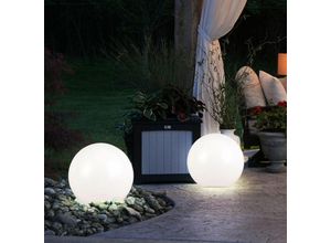 4260348817647 - Solarleuchte Kugel Garten Kugelleuchte Solar led Gartendeko Solarkugel für Außen 30 cm mit Erdspieß Leuchtdauer ca 6-8 Stunden h 70 cm 2er Set