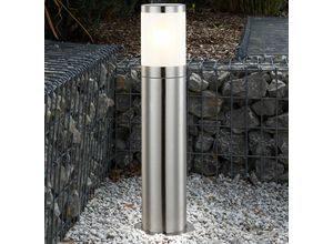 4260348817791 - Etc-shop - led Außen Stand Sockel Leuchte Edelstahl Steh Lampe Garten Beleuchtung im Set inklusive LED-Leuchtmittel