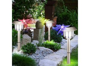 4260348819979 - Etc-shop - 3er Set Solarleuchte Libelle Solarlampe led Beleuchtung