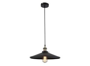 4260348822139 - Etc-shop - Pendellampe schwarz Wohnzimmerlampe Retro Hängeleuchte Esstisch Aluminium schwarz matt messing 1x led 7W 560lm 3000K warmweiß DxH