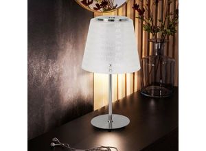 4260348823891 - Tischlampe Tischleuchte Leselampe Wohnzimmerleuchte Nachttischlampe Büro Buchstaben Glas satin klar 1x LED 4W 320Lm warmweiß DxH 26x50cm