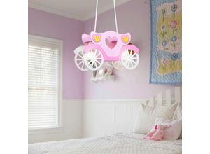 4260348825369 - LED 19 Watt Kinder Deckenleuchte Mädchen Hängeleuchte rosa Prinzessinnenkutsche Kinderzimmer