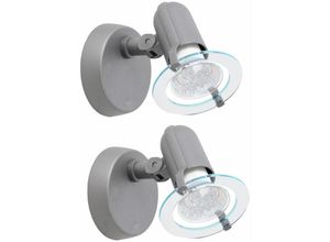 4260348825741 - - 2er Set 3 Watt led Wandlampe Spot Strahler Arbeitszimmer Lampe Büro Leselampe Grau