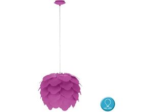 4260348826359 - Etc-shop - Blätter Hänge Lampe Wohn Schlaf Zimmer Blüten Decken Leuchte purple im Set inkl led Leuchtmittel