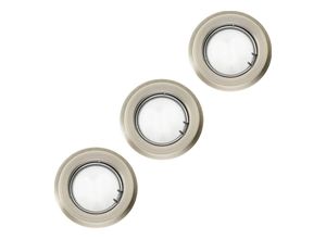 4260348828384 - Etc-shop - 3er Set Decken Boden Wand Einbaustrahler Stahl brüniert Wohnzimmer Lampe Leuchte