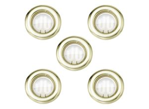 4260348828407 - Etc-shop - 5er Set Decken Boden Wand Einbaustrahler Stahl messing Wohnzimmer Lampe Leuchte