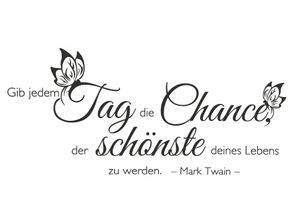 4260351391820 - Wandtattoo WALL-ART Schriftzug Gib jedem Tag die Chance Wandtattoos Gr B H 160 cm x 73 cm Buchstaben schwarz Wandtattoos Sprüche selbstklebend entfernbar