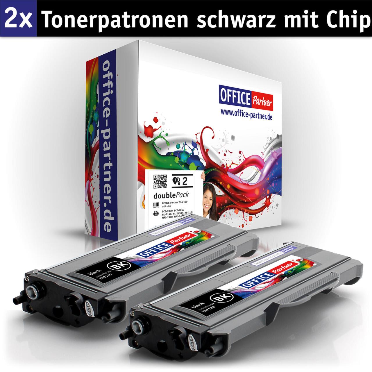 4260357032628 - Premium Toner alternativ zu Brother TN2120 BK - 2er Set (schwarz)