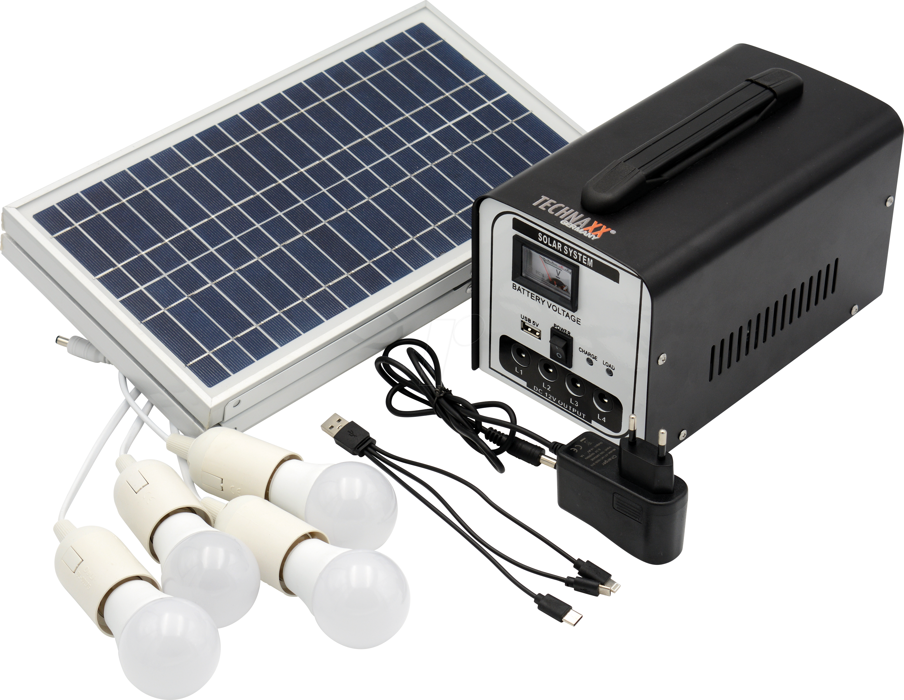 4260358125411 - TX-200 Solar Power Kit - 18W - Wiederaufladbar - 8 Meter Kabel - Schwarz